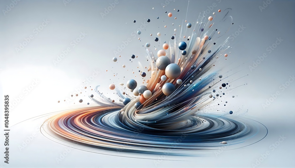 Poster a futuristic abstract image with curved lines and light effects. ideal for tech and design themes