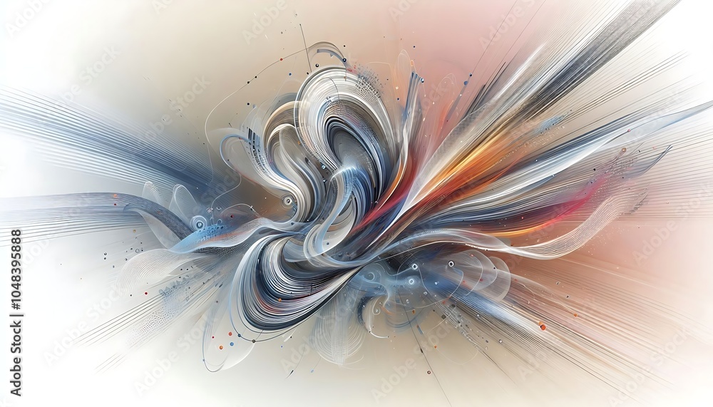 Poster A futuristic abstract image with curved lines and light effects. Ideal for tech and design themes