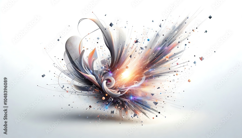 Poster a futuristic abstract image with curved lines and light effects. ideal for tech and design themes