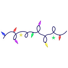 Christmas Light Decoration Isolated on White Background. Vector Illustration with Colorful Design.