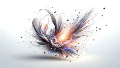 A futuristic abstract image with curved lines and light effects. Ideal for tech and design themes