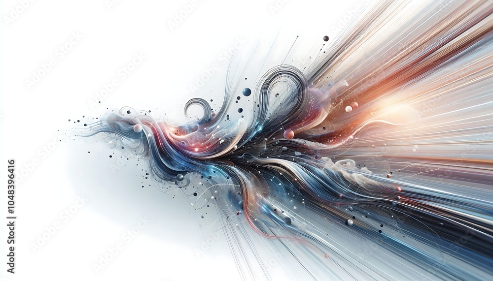 Poster a futuristic abstract image with curved lines and light effects. ideal for tech and design themes