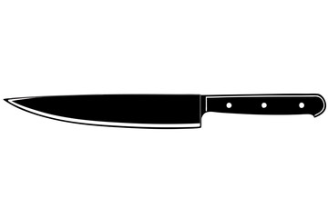 A sleek black kitchen knife silhouette icon