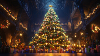 Fototapeta premium 大きなクリスマスツリー