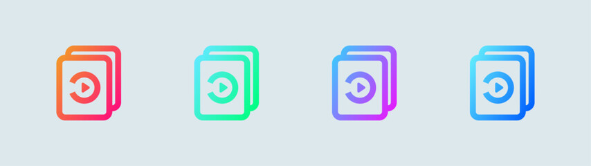 Episode line icon in gradient colors. Series signs vector illustration.