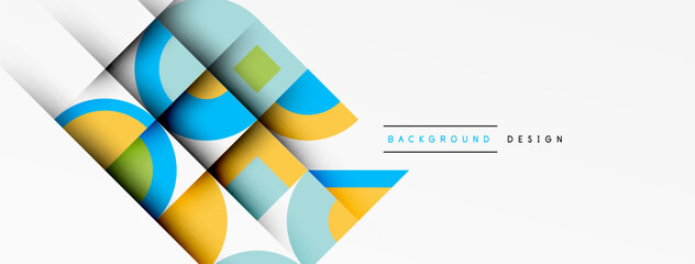 Modern geometrical abstract background - circles. Business or technology presentation design