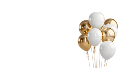 white and gold balloons png