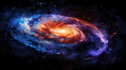 Obraz premium Abstract space background with spiral galaxy and stars