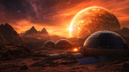 Cosmic colony sunset