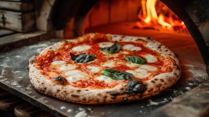 Neapolitan Italian pizza, margherita pizza