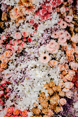 Beautiful flowers decorations, flower background, backdrop wedding decoration, rose pattern, colorful background, bunch of flowers