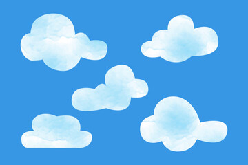 Set of cartoon clouds