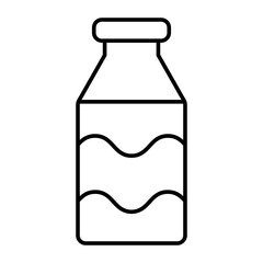 Juice Bottle Vector Line Icon Design