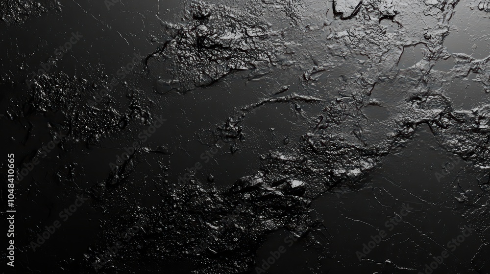 Aufkleber textured black surface with intricate patterns and reflections, ideal for backgrounds and overlays.