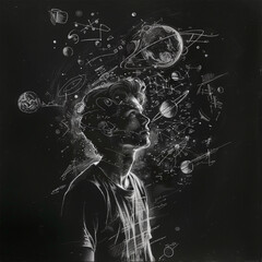 Science background with molecule or atom, Abstract structure for Science or medical background