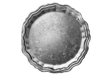 Silver platter isolated