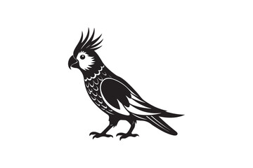 Cockatiel  silhouette vector illustration, Cockatiel  silhouette 