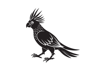 Cockatiel  silhouette vector illustration, Cockatiel  silhouette 