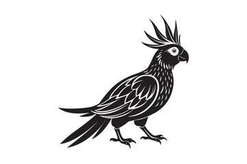 Cockatiel  silhouette vector illustration, Cockatiel  silhouette 