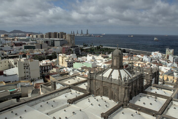 Top view of Las Palmas de Gran Canaria, Spain