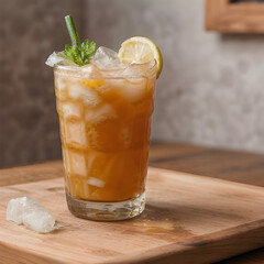 Fototapeta premium glass of lemonade close up food photography