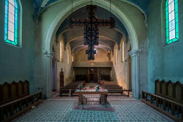 Forgotten Building in Northern Italy The Old Abandoned Seminary with a Blue Chapel