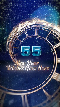 New Year Countdown with New Year and Christmas Wishes. Vertical Stories for Social Media.