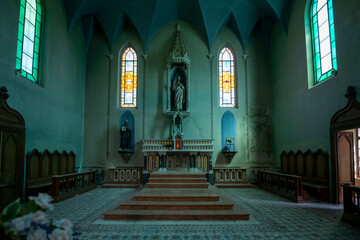 Forgotten Building in Northern Italy The Old Abandoned Seminary with a Blue Chapel
