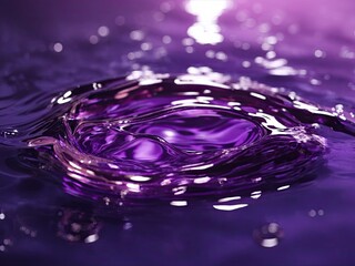 Purple Water Drop Ripples: Abstract Liquid Texture