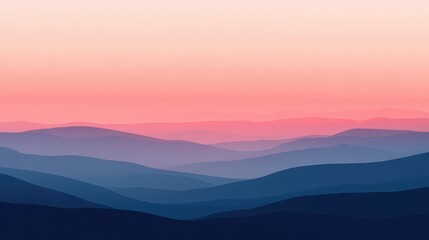 A gradient twilight sky with warm pinks and cool blues blending seamlessly as the sun dips below the horizon