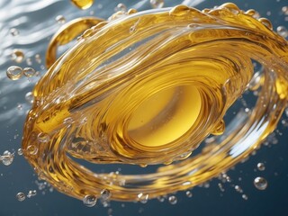 Golden Liquid Splash: Abstract Macro Photography