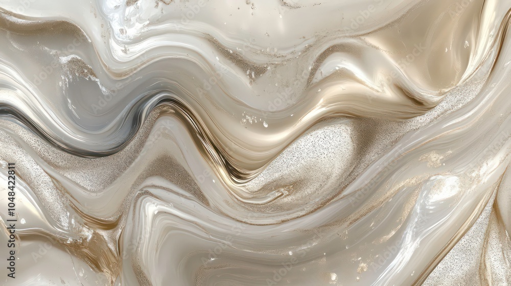Aufkleber abstract background with flowing liquid gold and silver swirls with a subtle glitter effect.