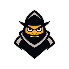 Dark hacker with mascot logo