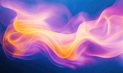 A colorful, swirling flame with a blue background