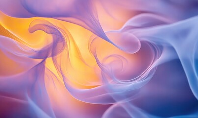 Obraz premium A colorful, abstract painting with a yellow and blue swirl