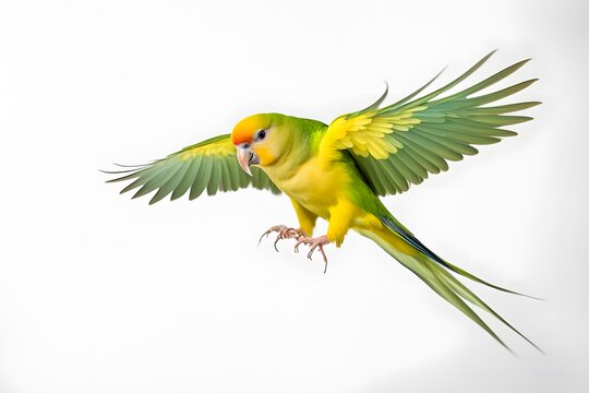 Carolina parakeet on white background, Ai Generated
