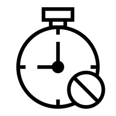 Stop Stopwatch Single Icon in Outline Line Style