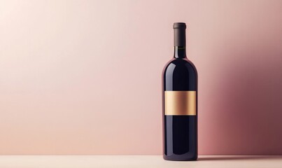 A bottle of wine is sitting on a table