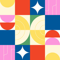 Colourful geometric pattern. Editable illustration.