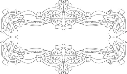 Vector sketch, illustration, silhouette, design, glass frame, mirror, baground, vintage classic ornament decoration 