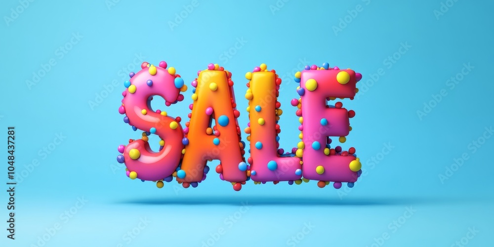 Poster a 3d text design for the sale on november 11th. it uses colorful confetti to create a fun and exciti