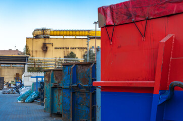Buildings of an old closed factory, steelworks, steel production, Czestochowa