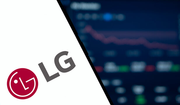 Dhaka, Bangladesh- 26 Oct 2024: LG logo is displayed on smartphone.