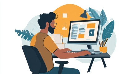 Productive Workspace: A Freelancer's Sanctuary of Creativity and Focus