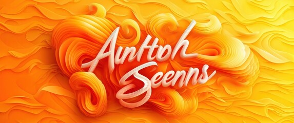 Creative  art depiction of autumn season with vibrant falling leaves and dynamic typography