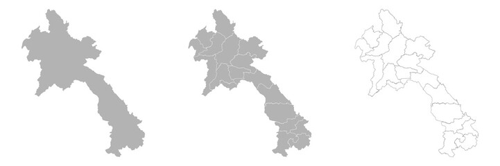 Set of LAOS Maps with Main Map and Regional maps