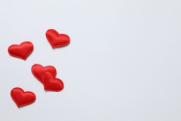 red hearts on white background