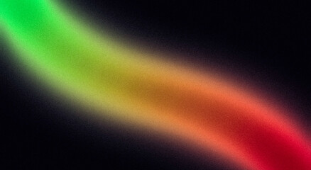 Dark red orange green color gradient background, grainy texture effect, glowing, vibrant, wave shaped color flow, web banner abstract design, copy space