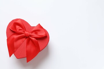 Beautiful gift box on color background