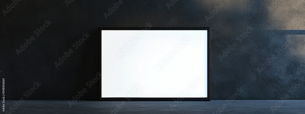 Poster sleek digital display in contemporary frame, minimalistic design, versatile for various digital cont